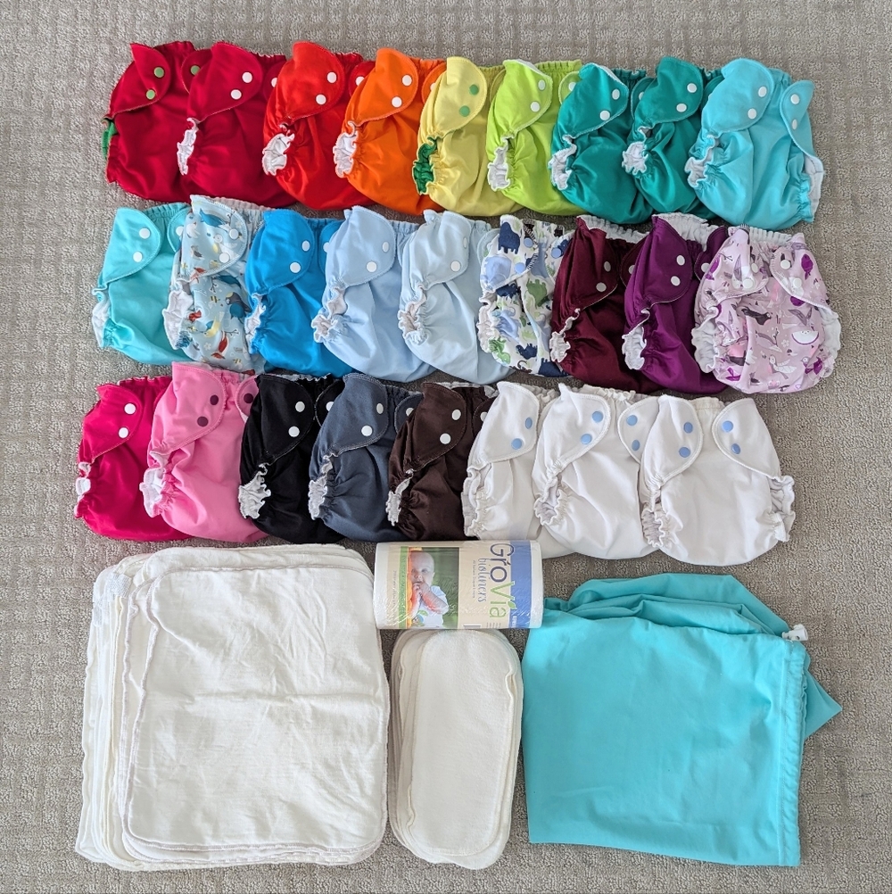 AppleCheeks Reusable Cloth Diapers Size 2 Lot